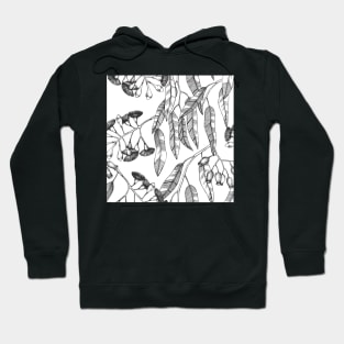 Botanical black floral II Hoodie